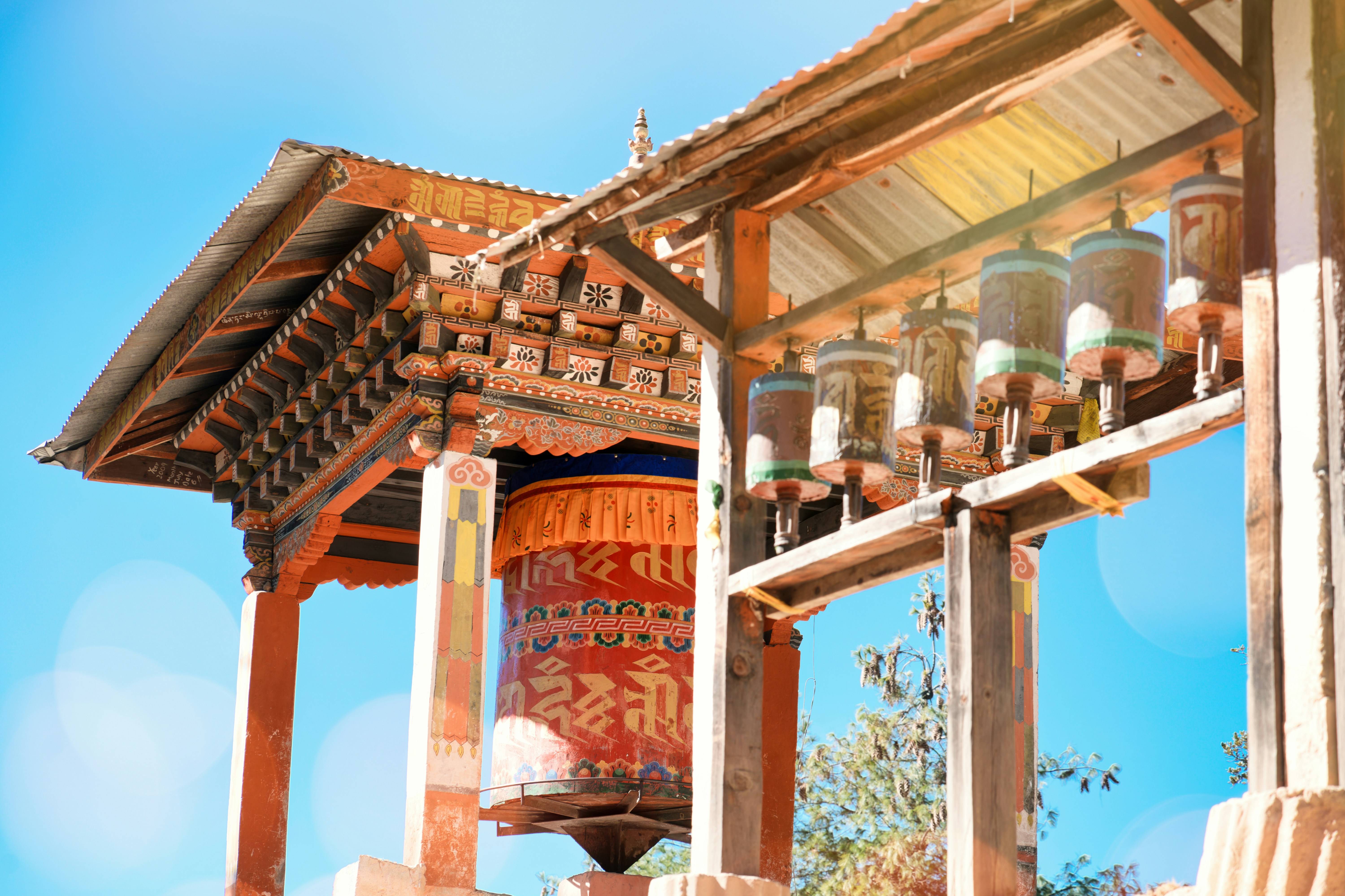 Paro valley and traditional Bhutanese architecture