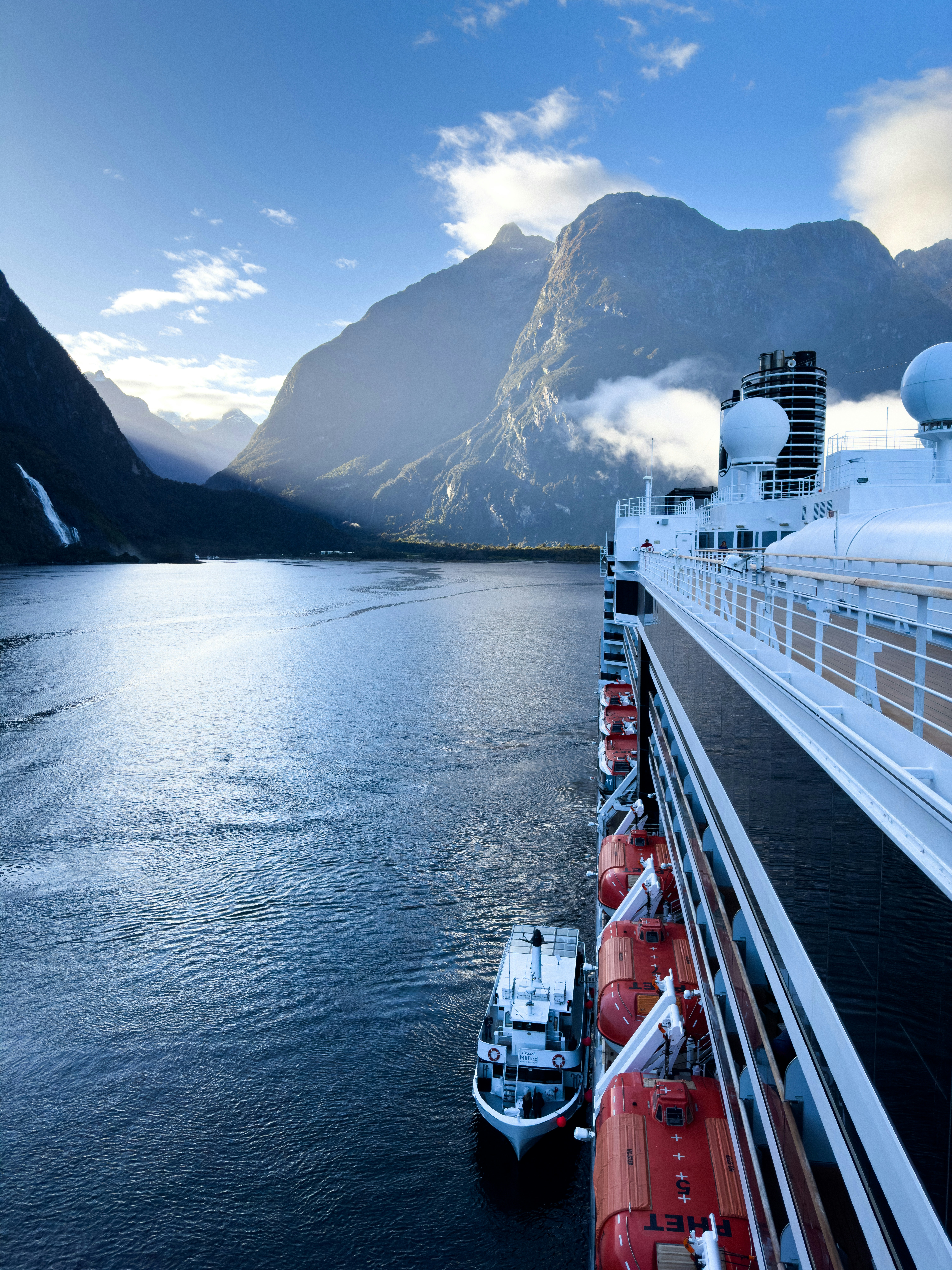 Mitre Peak rising over Milford Sound