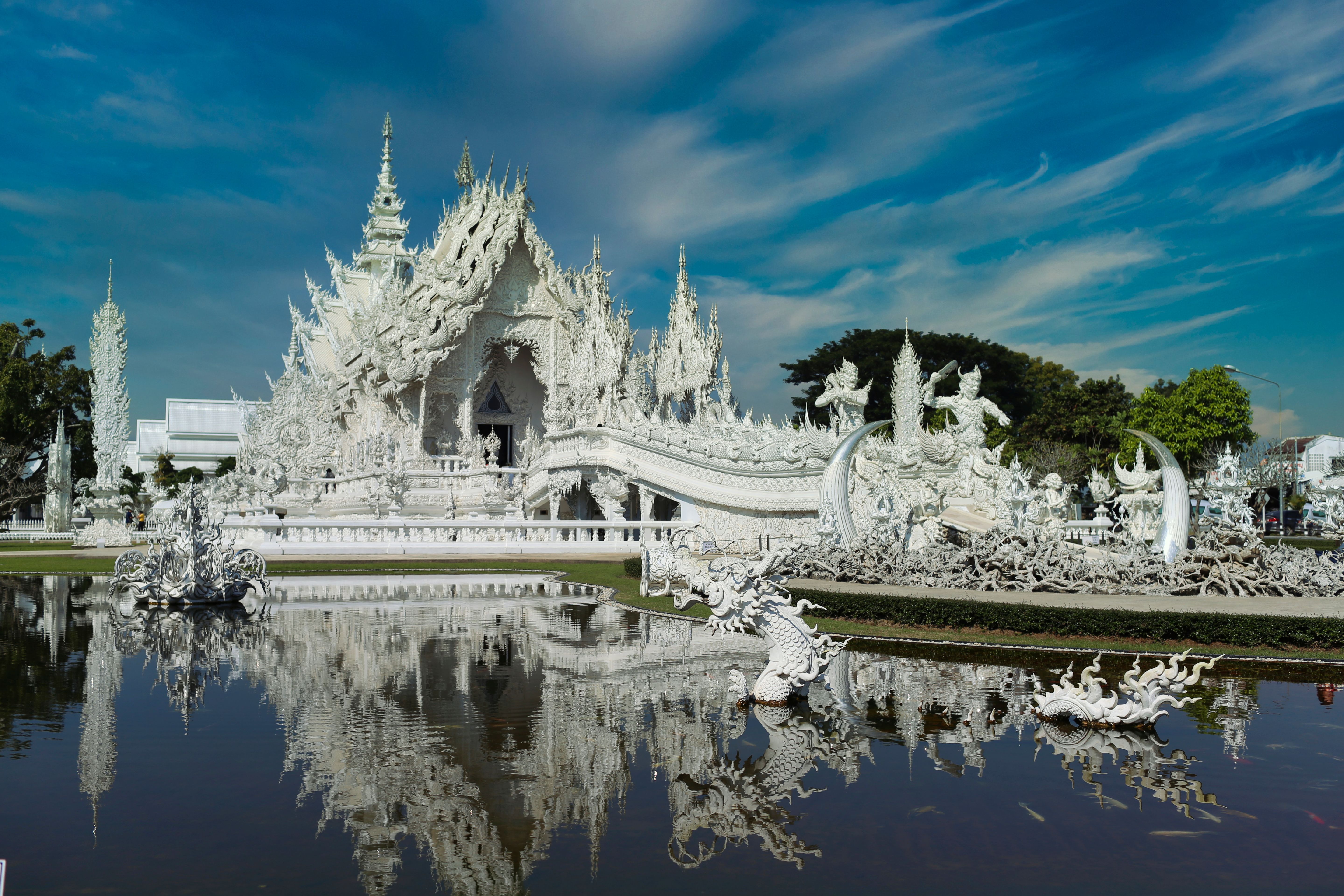 Northern Thai temple and city landscape
