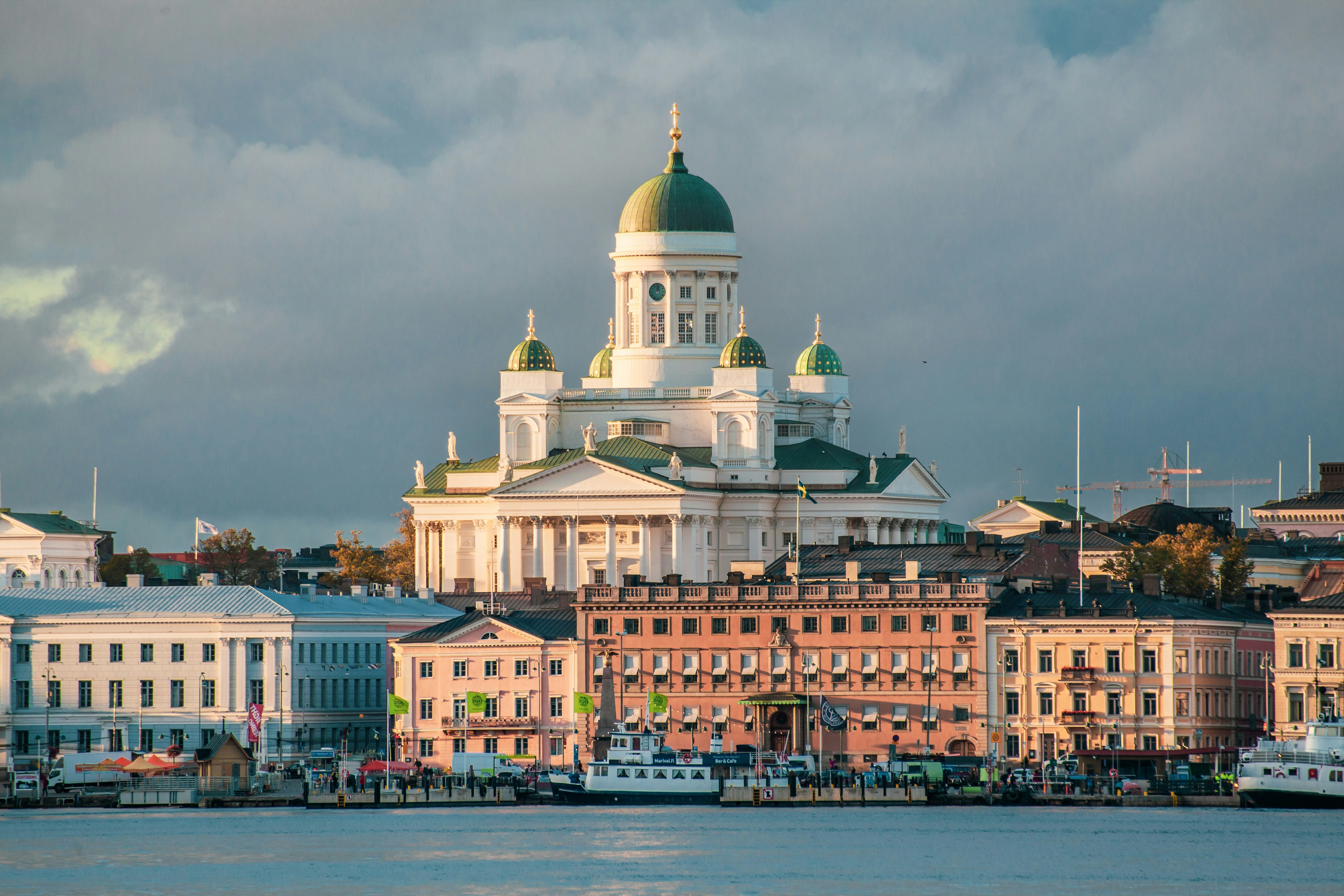 Helsinki Cathedral seen across the city’s South Harbour waterfront