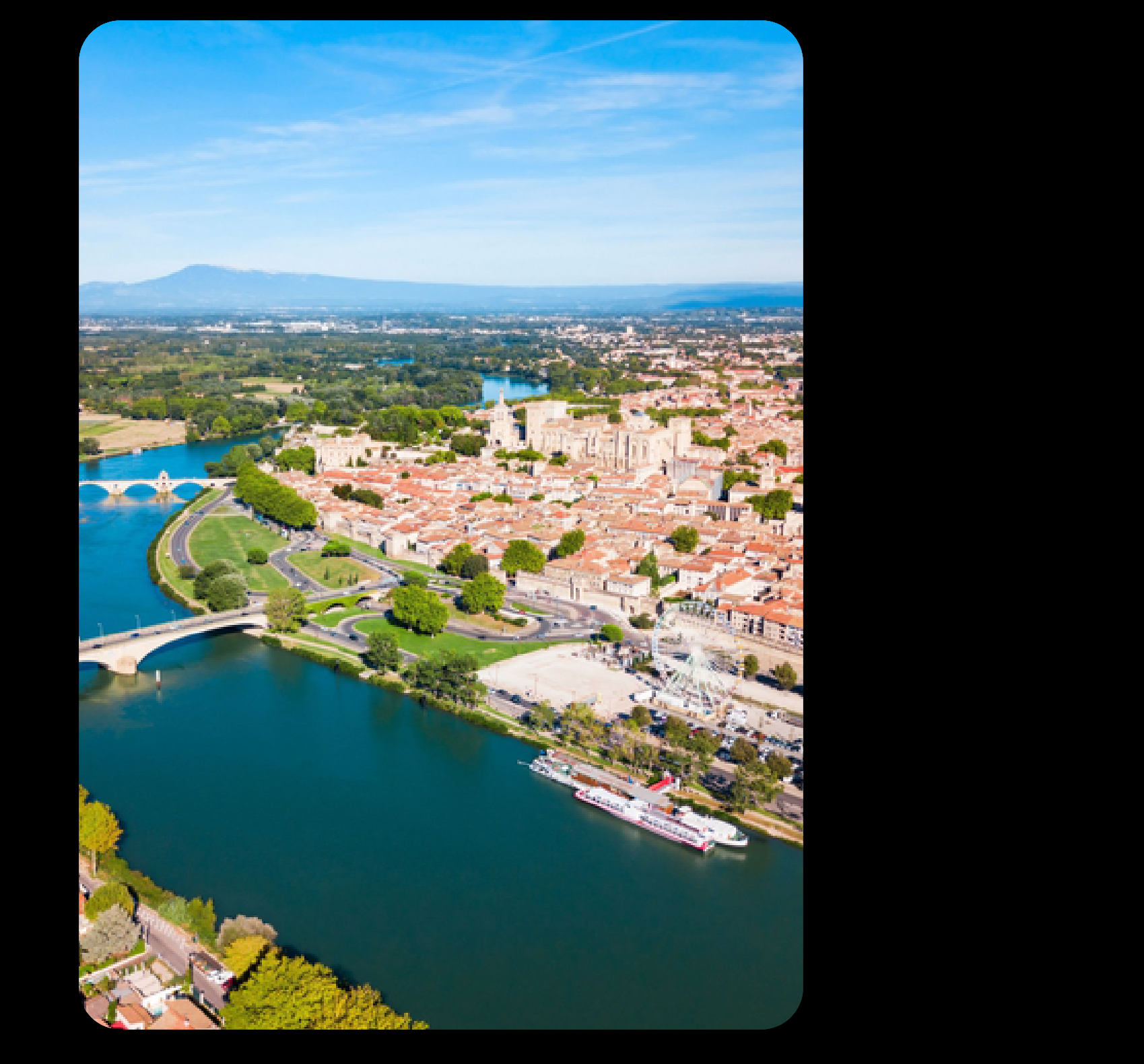 Historic Avignon beside the Rhône