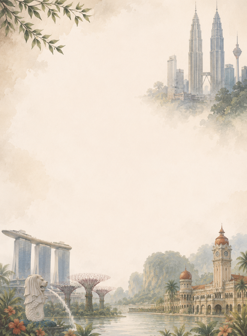 Southeast Asian cityscape from the itinerary proposal