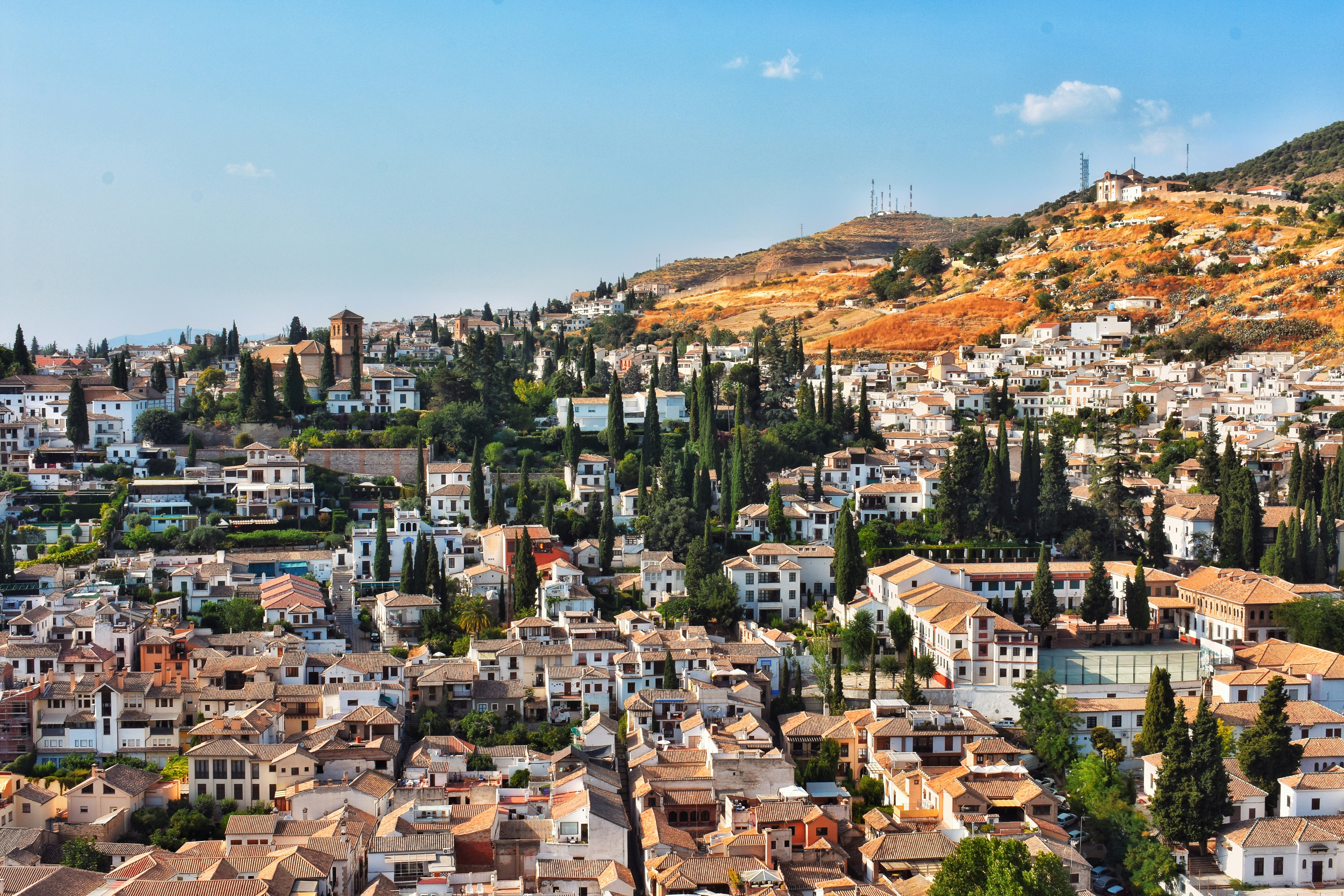 A panoramic view across Granada’s historic hillside neighborhoods.