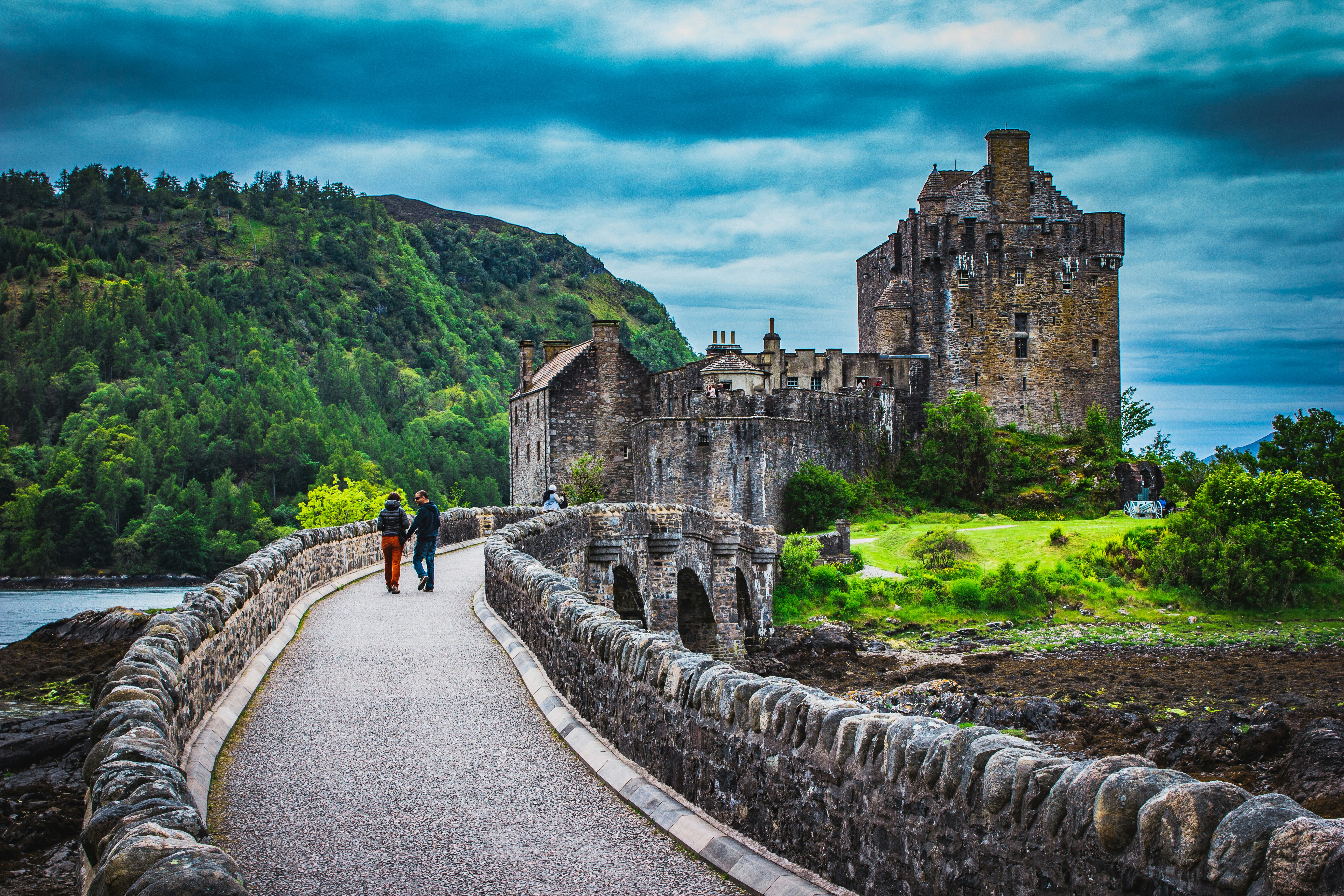 Eilean Donan Castle beside the water in the Scottish Highlands