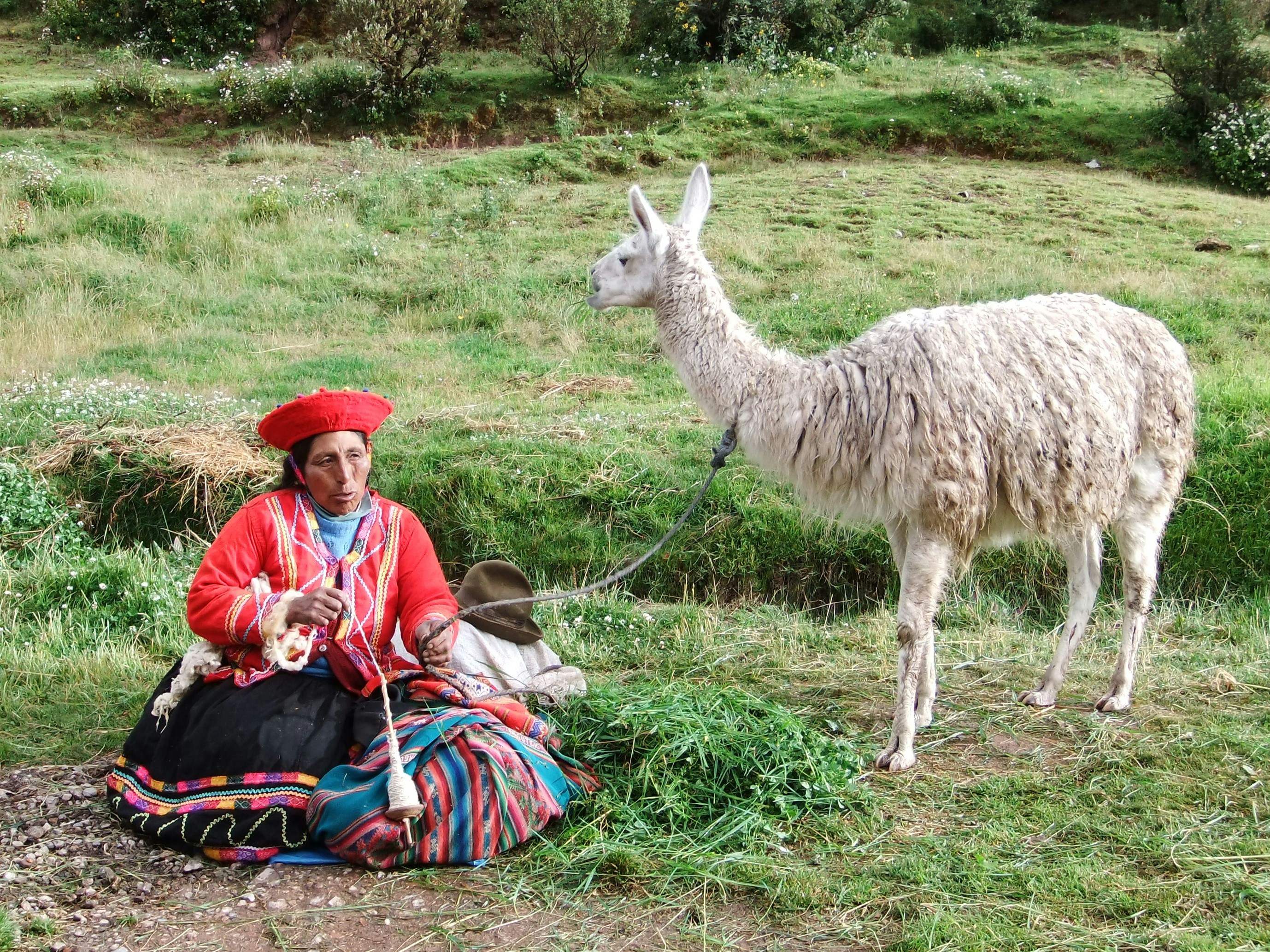 Traditional Andean textile work in the Sacred Valley