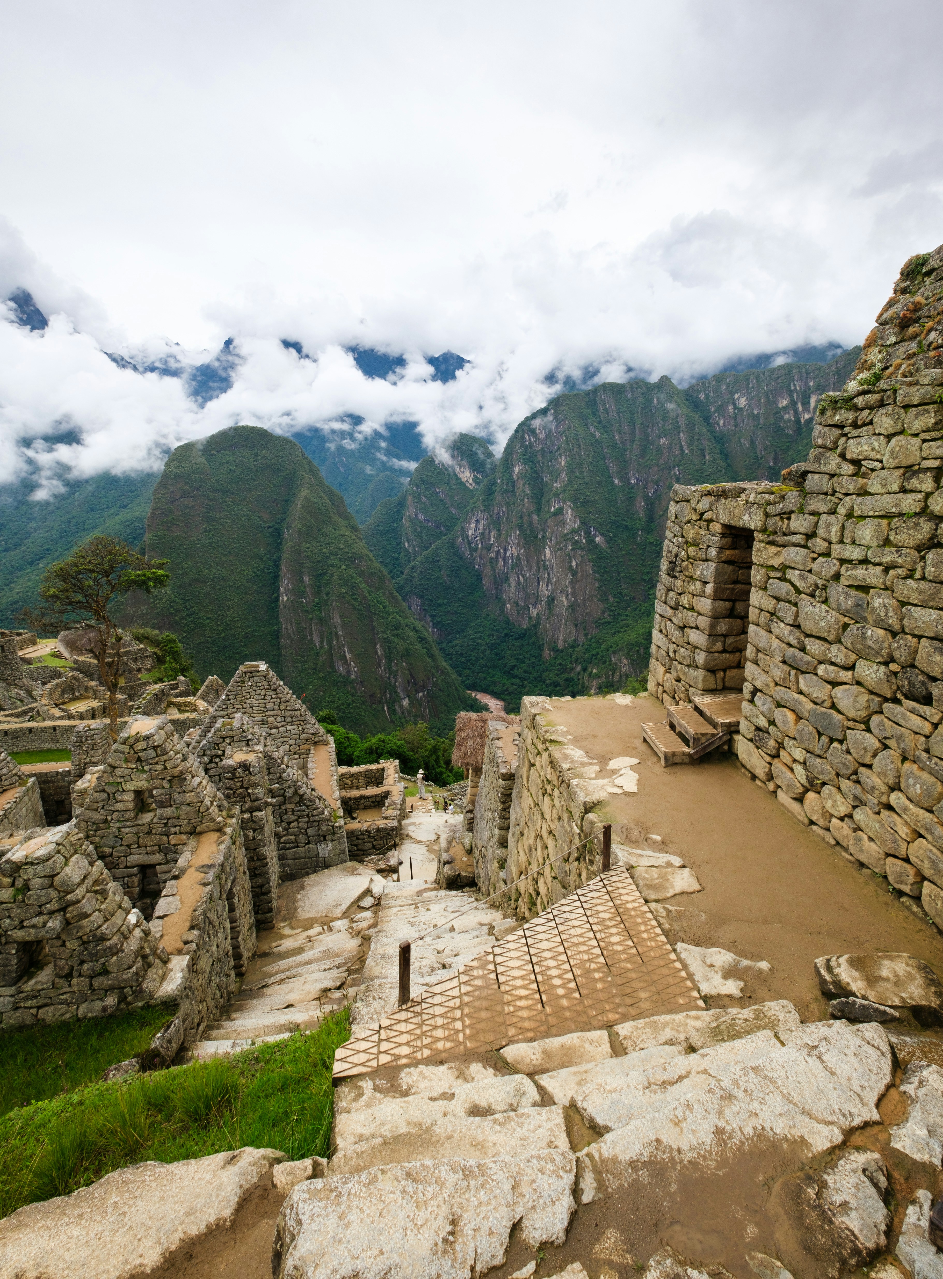 Machu Picchu’s stone ruins on a steep Andean ridge